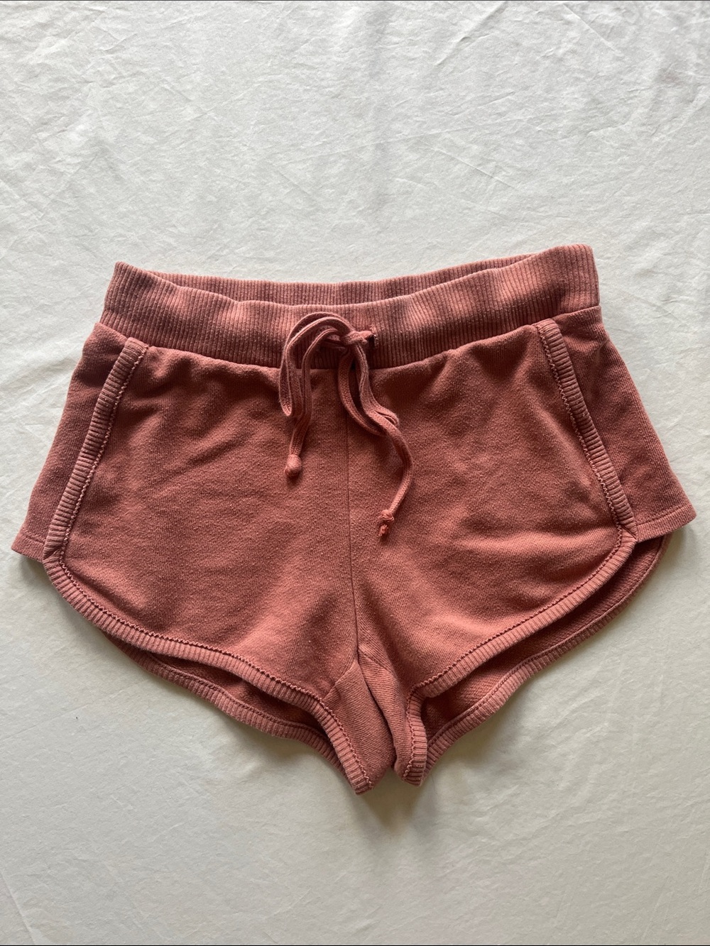 aerie Terry Burnt Orange Lounge Drawstring Athletic Shorts